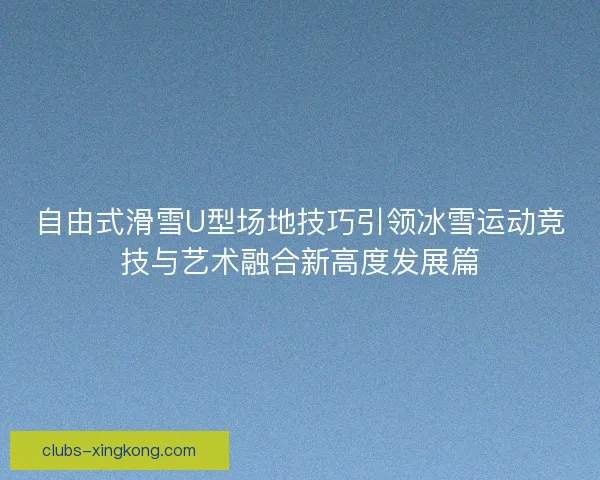 自由式滑雪U型场地技巧引领冰雪运动竞技与艺术融合新高度发展篇