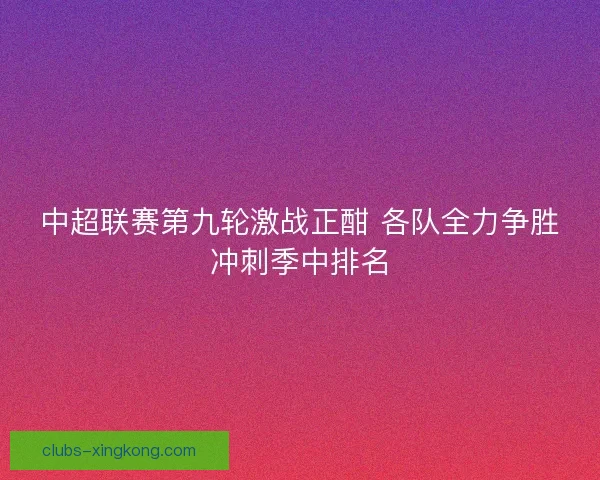 中超联赛第九轮激战正酣 各队全力争胜冲刺季中排名