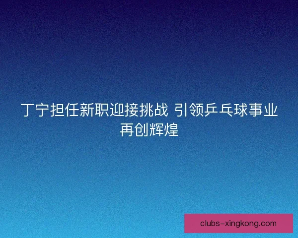 丁宁担任新职迎接挑战 引领乒乓球事业再创辉煌